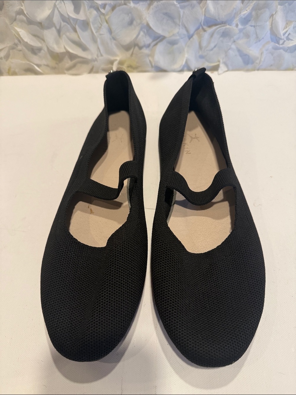 Danskin Black Knit Mary Jane Flats with Elastic Strap